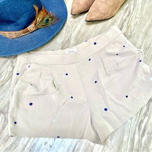 ARITZIA BABATON Soft SILK Polkadots shorts and neutral versatile cream